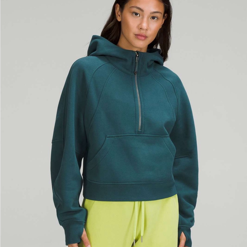 Green Jasper Scuba Oversized Half-Zip Hoodie Lululemon - Picture 5 of 6